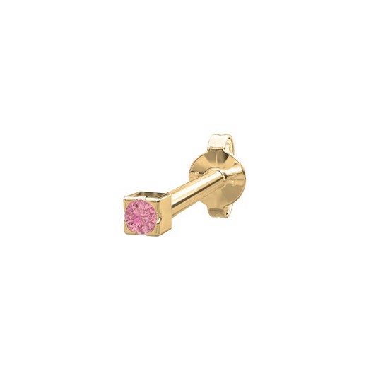 Billede af Piercing smykke - PIERCE52 ørestik i 14kt. guld m pink topaz